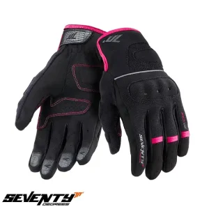 Doar azi Manusi femei pentru scuter – motocicleta Urban vara Seventy model SD-C56 negru/roz – degete tactile XL (10 cm)