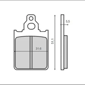 Set placute frana FT3025 – Cagiva Prima 50-80cc – Italjet Formula 50-125cc – Piaggio Quartz – Skipper 50-125cc – Vespa PX 125-200cc Cumpărături sigure