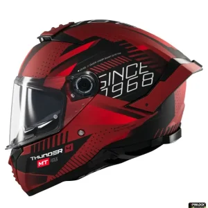 Casca integrala pentru scuter – motocicleta MT Thunder 4 SV Luminence D5 rosu mat (ochelari soare integrati) – tip viziera: MT-V-28B M (57/58cm) Retur ușor