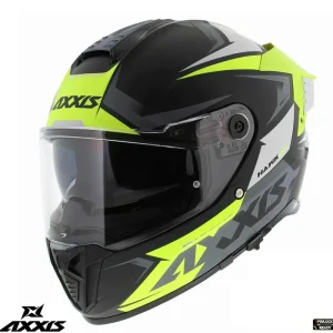 Bestseller Casca integrala pentru scuter – motocicleta Axxis Hawk SV Judge B3 galben fluor mat negru mat (ochelari soare integrati) – tip viziera: MT-V-31 M (57/58cm)