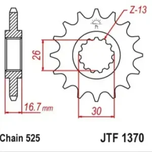 Ofertă de sezon Pinion fata 15 dinti pas lant 525 – Honda CB 600 Hornet – CBR Fireblade – CRF – CMX – XL Varadero 600-1100cc