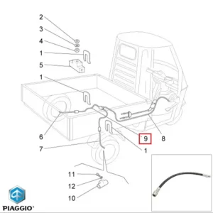 Conducta hidraulica frana spate stanga intermediara originala Ape 50 – Ape Mix 50 – Ape Car Diesel – Ape Poker – Ape TM 703 Super ofertă