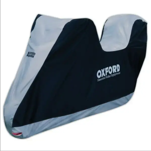Premium Husa scutere-motociclete exterior Oxford Aquatex (gri-negru) – marime: M – waterproof (pentru modele echipate cu parbriz si cutie)