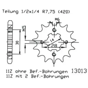 Pinion fata 16 dinti pas lant 420 – Kawasaki 80 AE Germany (81-82) 80cc Cel mai bun preț