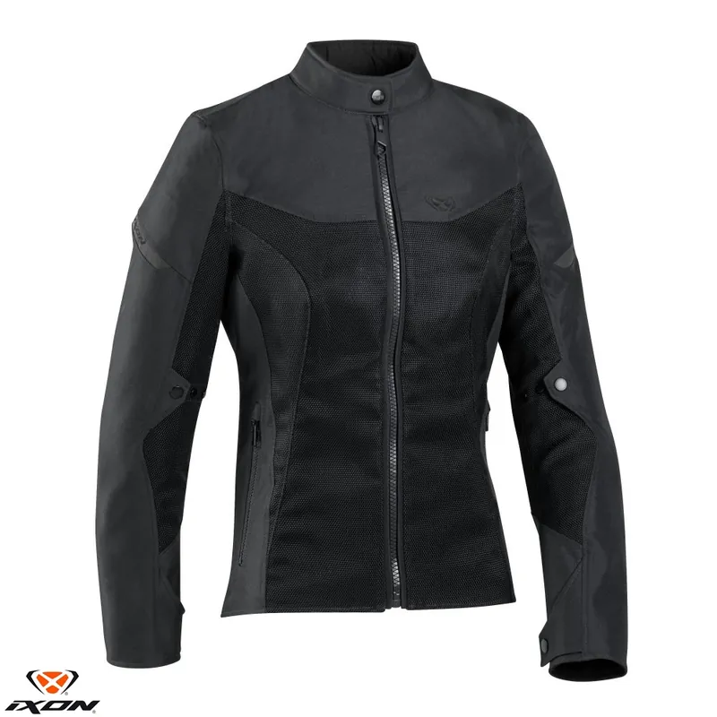 Geaca (jacheta) femei pentru scuter – motocicleta Racing/Roadster Ixon vara model Fresh LS culoare: negru Negru XS Ofertă limitată