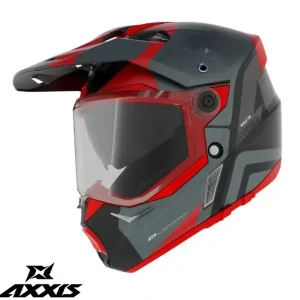 Casca adventure/touring/off road pentru scuter – motocicleta Axxis model Wolf DS Hydra B5 rosu mat – tip viziera: MT-V-20 M (57/58cm) Cel mai bun preț
