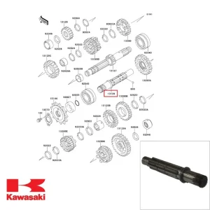 Ax cutie pinion transmisie fata original Kawasaki GPZ 400 S (EX 400) (88-89) – GPZ 500 S (87-03) – KLE 500 (91-95) Livrare expres