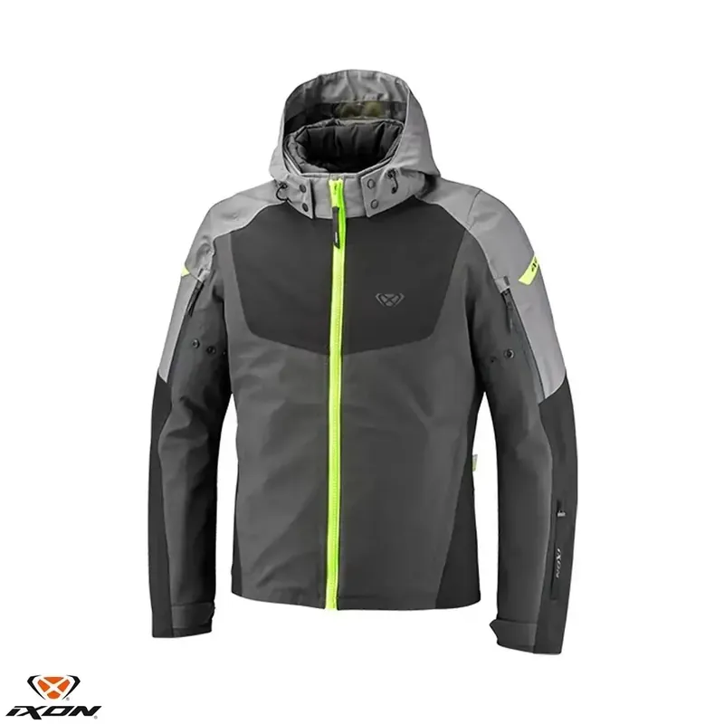Cel mai bun preț Geaca (jacheta) barbati pentru scuter – motocicleta Touring/Adventure/Urban Ixon All season model Burning MS culoare: gri/negru/galben (geaca laminata; waterproof si pe exterior) 3XL