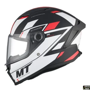 Casca integrala pentru scuter – motocicleta MT Stinger 2 Zivze B5 negru/alb/rosu mat – tip viziera: MT-V-28B S (55/56cm) Discount