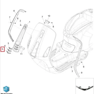 Ultima șansă Ornament cromat inferior carena fata claxon (masca fata) originala Vespa Primavera – Sprint (16-23) 4T AC 50-125-150cc