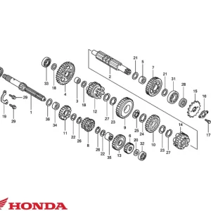 Retur gratuit Pinion original treapta 3 si 4 cutie viteze Honda CBR 125 R (04-19) – CBR 125 RS Repsol (05-19) – CBR 125 RT (12-19)