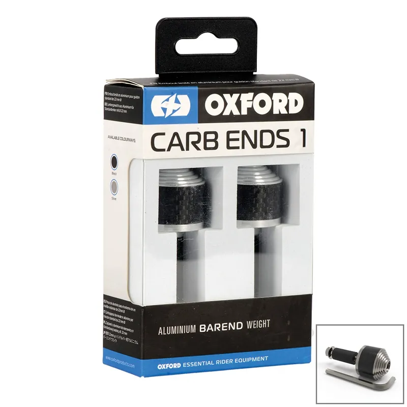 Set capete ghidon (contragreutati) tip CarbEnds 2 argintii Oxford OX587 Ofertă specială