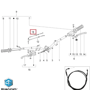 Cel mai vândut Cablu acceleratie deschis original Aprilia Sport City One – SR MOTARD – Derbi Boulevard – Piaggio Fly – Typhoon 4T AC 125-150cc
