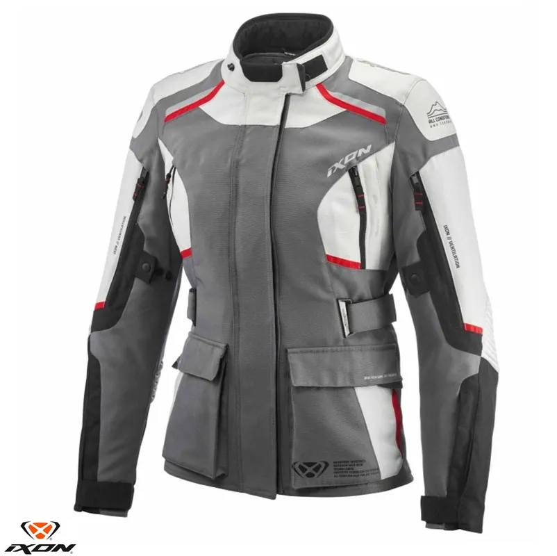 Preț promoțional Geaca (jacheta) femei pentru scuter – motocicleta Touring/Adventure Ixon All season model Midgard LS culoare: gri/negru/rosu Gri/negru/rosu XXL