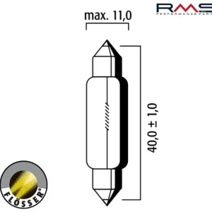 Premium Bec 6V 10W (dimensiuni: 40×11 mm) (Flosser)
