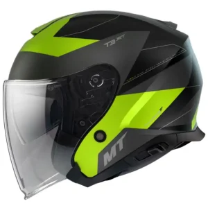 Casca open face pentru scuter – motocicleta MT Thunder III SV Jet Cooper A3 galben fluor mat (ochelari soare integrati) – tip MT-V-19 L (59/60cm) Comandă acum