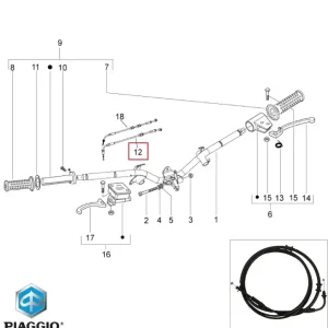 Cablu acceleratie inchis original Aprilia Sport City One – SR MOTARD – Derbi Boulevard – Piaggio Fly – Typhoon 4T AC 125-150cc Bestseller