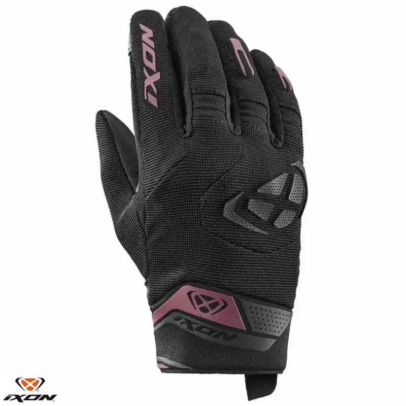 Premium Manusi femei pentru scuter – motocicleta Roadster vara textil/piele Ixon model MIG 2 LS culoare: negru/burgundy (visiniu) – degete tactile XS (6/7)