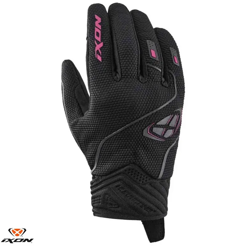 Ultima șansă Manusi femei pentru scuter – motocicleta Roadster vara Ixon model Hurricane 2 LS culoare: negru/fuchsia (roz) – degete tactile L (9/10)
