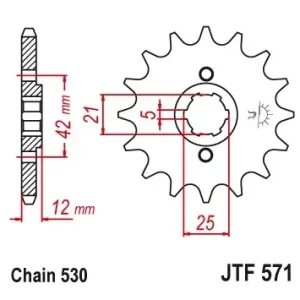 Super ofertă Pinion fata 16 dinti pas lant 530 Yamaha XS 400 DOHC (82-84) – XJ 550 (81-84) – XJ 600 H (84-91) – XJ 600 N (84-91)
