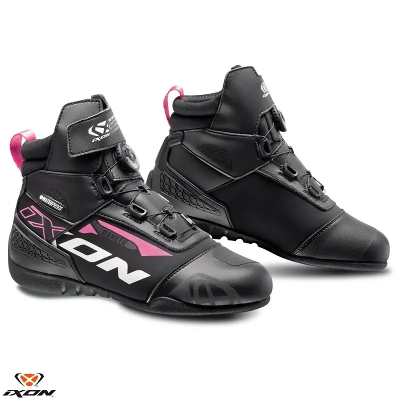 Ghete pentru scuter – motocicleta Roadster femei All season Ixon model Ranker WP LS culoare: negru/alb/fuchsia (roz) (100% waterproof) 37 Chilipir