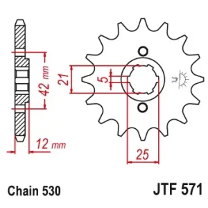 Pinion fata 17 dinti pas lant 530 Yamaha XS 400 DOHC (82-84) – XJ 550 (81-84) – XJ 600 H (84-91) – XJ 600 N (84-91) Super ofertă