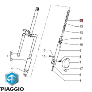 Arc original telescop fata Piaggio Free FL (95-00) – Free PPTT (Delivery) (98-01) 2T 50cc Nu rata