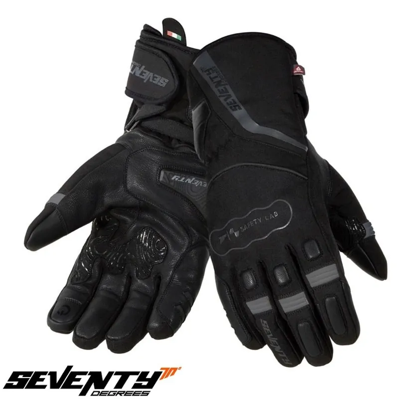 Expediere rapidă Manusi barbati pentru scuter – motocicleta Touring iarna Seventy model SD-T7 Gobi negru/gri Negru/gri XXXL (12 cm)