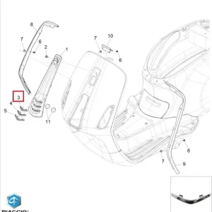 Super ofertă Ornament cromat superior carena fata claxon (masca fata) originala Vespa Primavera – Sprint (16-23) 4T AC 50-125-150cc