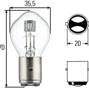 Bec far 12V 35/35W Ba20d S2 Hella Promoție