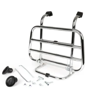 Livrare rapidă Portbagaj cromat fata Vespa 50 Special – ET3 Primavera – PX – PE – T5 – Sprint – Rally 2T AC 125-200cc