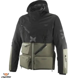 Discount Geaca (jacheta) barbati pentru scuter – motocicleta Touring/Adventure Ixon All season model Etna MS culoare: khaki/negru – concept modular (geaca laminata; waterproof si pe exterior) XL