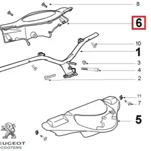Discount Carena bord originala Peugeot Vclic Evolution 4T 50cc (08-12) (neagra)