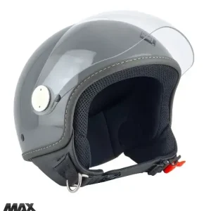 Ultima șansă Casca open face pentru scuter – motocicleta (demi-jet) Max Helmets model DJ06 LS 7.9 culoare: gri mat (GTS) – 100% MADE IN ITALY XS (53/54cm)