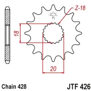Pinion fata 13 dinti pas lant 428 – Kreidler Dice – Enduro 125cc – Suzuki DR 125 S (82-84) – GN 125 (94-99) – GS 125 S (99) – RM 125 (75-78) Disponibil imediat