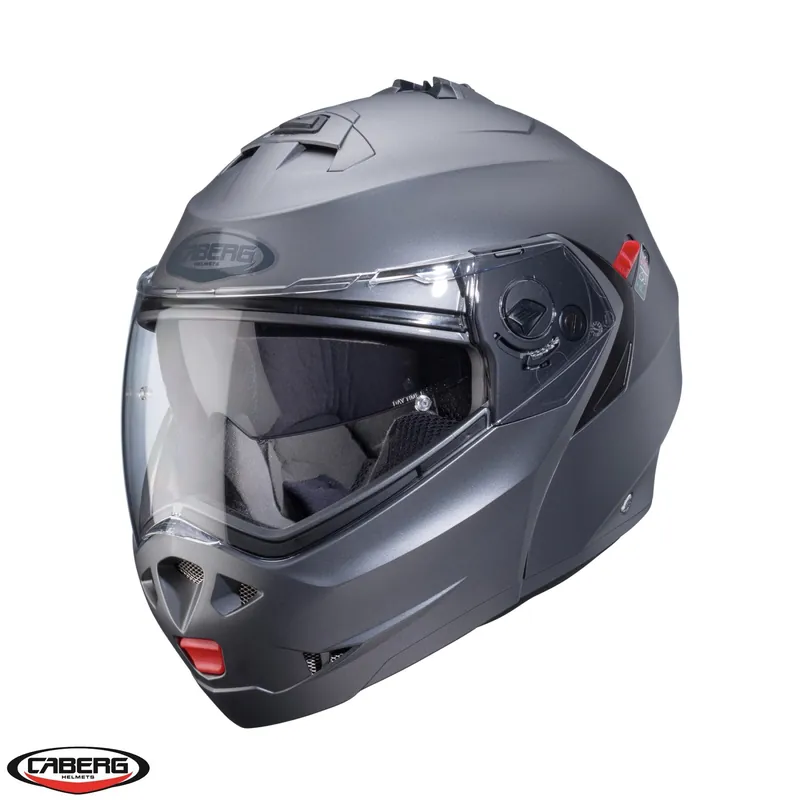 Doar azi Casca modulabila pentru scuter – motocicleta (flip-up) Caberg model Duke X SV gun metal (titanium) mat Pinlock ready – lentila Pinlock inclusa Titanium mat XS (53/54cm)