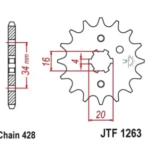 Cumpără acum Pinion fata 13 dinti pas lant 428 – Malaguti X3M 125 – Rieju RS – SMX – Tango 125 – Yamaha DT – RD – RS – TT-R – XT – YZ 50-225cc