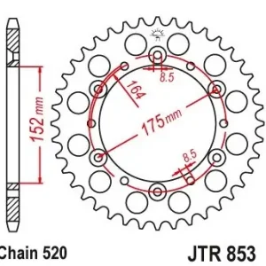 Pinion spate 40 dinti pas lant 520 – Yamaha YZ 125-250-400 – YFS Blaster 200 – YFM 350 Warrior – Banshee – DT 400 – XT 500 – TT 600 Preferatul clienților
