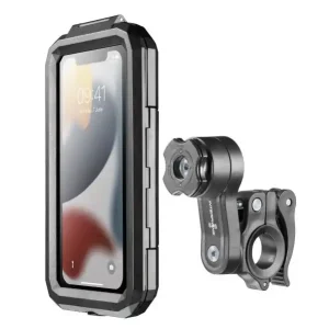 Super ofertă Suport telefon Interphone model Quiklox Armor Pro – carcasa universala – montaj pe ghidon – waterproof – diagonala maxima smartphone: 6.5 inch