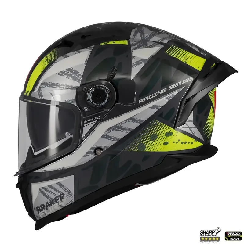 Casca integrala pentru scuter – motocicleta MT Braker SV Fury C6 gri/galben lucios (ochelari soare integrati) – tip viziera: MT-V-28B – DKS435 – punctaj maxim SHARP Test – 5 stele S (55/56cm) Bestseller