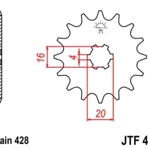 Pinion fata 13 dinti pas lant 428 – Suzuki RM 80 (97-16) – TS 100 (77-79) – GT 125 (74-81) – Yamaha YZ 80 (81-01) – TY 125-175 Ofertă specială