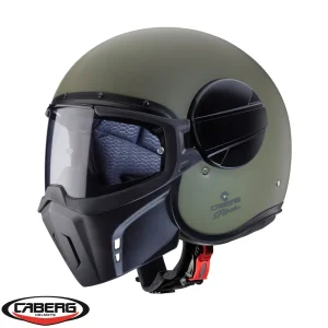 Lichidare de stoc Casca pentru scuter – motocicleta Caberg model Ghost X verde military mat – fibra de sticla – omologare noua ECE 22.06 M (57/58cm)