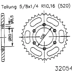 Pinion spate 42 dinti pas lant 520 – Aprilia ETX – MX – Red Rose – RX – SX – Tuareg 2T 125cc Retur gratuit