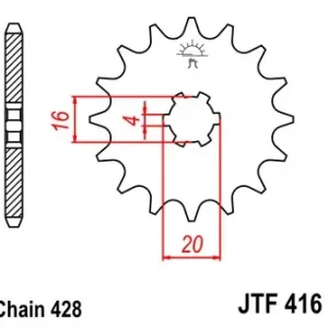 Pinion fata 14 dinti pas lant 428 – Suzuki RM 80 (83-01) – TS 100 (73-84) – TSX 125 (84-91) – Yamaha YZ 80 (85-01) Reducere specială