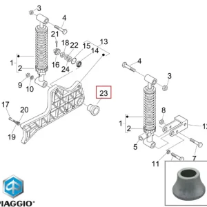 Reducere extra Saiba distantiera grup spate originala Aprilia – Gilera Nexus – Piaggio Beverly – MP3 – X9 – X Evo – Vespa GTS – GTV 125-500cc