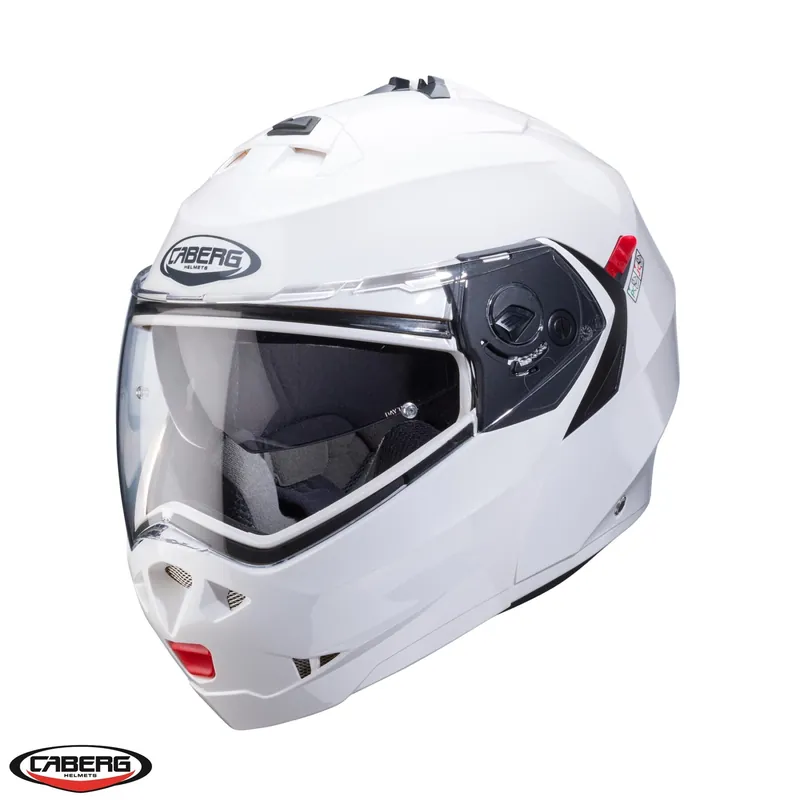 Casca modulabila pentru scuter – motocicleta (flip-up) Caberg model Duke X SV alb metalic lucios Pinlock ready – lentila Pinlock inclusa Alb lucios M (57/58cm) Promoție