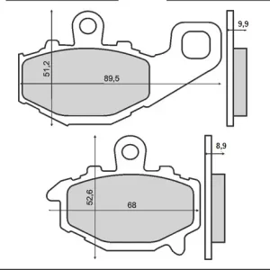 Set placute frana FT3089 – Kawasaki ZRX 400 – ZX 6R Ninja – ZZR 600 – ER 6F 650 – Z700 – ZX9 900 R Ninja – ZX 10R 1000 R Ninja Expediere rapidă