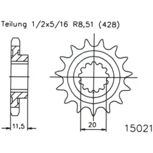Pinion fata 14 dinti pas lant 428 â€“ Suzuki DR-Z 125 (03-13) – DR-Z 125 (12) Livrare expres