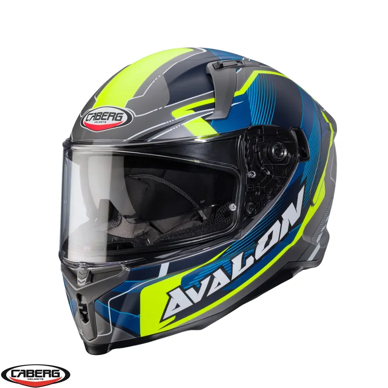 Casca integrala pentru scuter – motocicleta Caberg model Avalon X SV Optic L8 gri/albastru/galben fluor mat Pinlock ready XXL (63/64cm) Ieftin