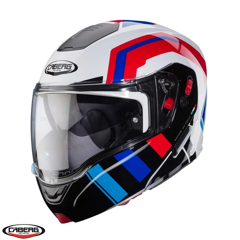 Casca modulabila pentru scuter – motocicleta (flip-up) Caberg model Horus X Road M6 alb/rosu/albastru lucios Pinlock ready – lentila Pinlock inclusa S (55/56cm) Vezi acum